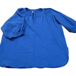 Glam 3/$15  blue blouse with cropped sleeves Photo 0