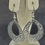 Silver Tone Dangling Teardrop Earrings Silver Photo 0