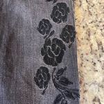 Garage  Gray High Rise Jeans with Black Floral Pattern Photo 1