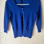 Maurice's Y2k Blue Button Up Cardigan Sweater XS Preppy Office Siren Cottage Photo 2