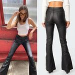 Edikted Luna Faux Leather High Rise Flare Jeans – Black, Size Medium (NWOT) Photo 1