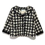 Barbara Katz Womens Cropped Jacket Size S Black White Abstract Cotton Statement Photo 0