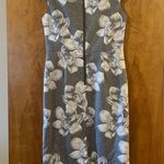 Betsey Johnson Womens Floral Dress Gray Sheath Stretch Cap Sleeve Lined Size 6 Photo 5
