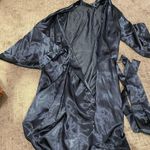 Navy Blue Silk Robe Photo 0