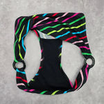 Malibu Dream Girl  Black Red Pink Stripe Cheeky Bikini Bottom Swimwear Medium Photo 7