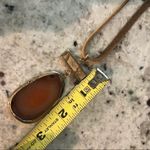 Agathe stone slice set in metal on a soft tan leather cord, made by me OOAK Photo 10