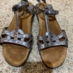 Naot Size 42 11 Elinor Mirror Leather Metallic Sandals Silver Photo 6