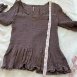Free People  Sugar Magnolia Smocked Blouse Size Xs Photo 7