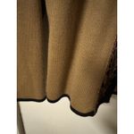 Vntg Koret Tan With Black Trim Paisley Embroidered Open Cardigan Size Large Brown Photo 5