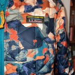 L.L. Bean Katahdin Fall Camo Colorful Quilted Hooded Jacket Size XXS Orange Photo 1
