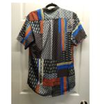 Bread & Buttons Women's Size Medium Multicolor Patchwork Button Up Shirt Photo 3