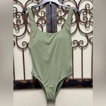 ZARA  sage green scoop neck one piece swim suit Photo 1