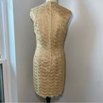 Carmen Marc Valvo Vintage Gold Lace Knee Length Sleeveless Sheath Dress Photo 2