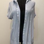 BeachLunchLounge Blue and White Striped Button-Up Shirt Photo 0