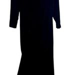 Roland Nivelais Bergdorf Goodman Velvet Long Sleeve Formal Maxi Dress Train 10 Black Photo 0