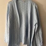 Talbots  Gorgeous Baby Blue Cable Knit Texture Open Cardigan Sweater Photo 0