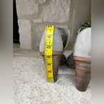 Vince Camuto  Fritzey grey suede laser woven accent open toe booties sz 10 Photo 9