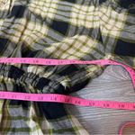 Free People  Women's Pacific Dawn Plaid Shirt black green tan sz L Photo 7