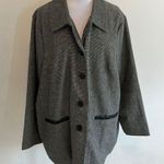 Ulla Popken Wool Blend Houndstooth Jacket Gray Size undefined Photo 0