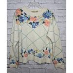 L.L.Bean Vintage 90s floral linen cotton cottagecore pullover sweater Medium. Photo 0