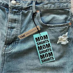 Ymi  Mom Fit High Rise Button Fly Distressed Frayed Light Denim Shorts 17… Photo 6