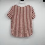 Christian Siriano 100% Linen SS Shirt Top Striped Boho Lagenlook Festival Beach Size M Photo 2