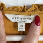 Lucky Brand Sz XS Top Babydoll Ruffle Oversized Peasant Boho V-neck Blouse Photo 2