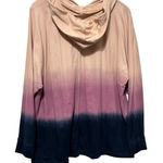 J.Jill Women Fleece Hoodie XL Peach Purple Blue Ombre Comfort Lounge Leisure Photo 0