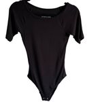 Everlane Ribbed Tencel Short Sleeve Bodysuit Black Size S Photo 4