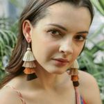 NEW! BOHO Earth Color 3 Layer Tassel Earrings Fringe Gold Dangle Fish Hooks Photo 11