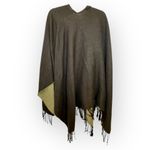 Brown Boho Fringe Poncho Wrap Cape Shawl Layering Piece Festival Style OS Size undefined Photo 1