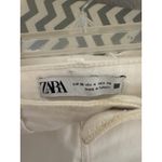 ZARA White Straight Leg Jeans Women’s Size 4 – Raw Frayed Hem – Made in Turkey Photo 2