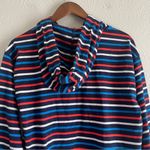 J.Crew  Women's Wide Sleeve Navy Striped Mariner Cloth Hoodie Size S Photo 3