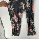 Roe + May Floral Print Crepe Halter‎ Tie Neck Wide Leg Jumpsuit Gray Photo 7