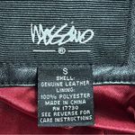 Vintage Mossimo Black Quilted Leather S Jacket Diamond pattern zip up red lining Photo 1