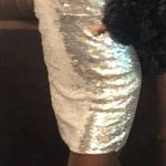 Azwell Silver Sequined Mini Dress Photo 0