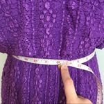 Candie's Purple Crochet Textured Blouson Stretchy Dress Photo 4