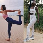 Free People Movement Good Karma Leggings Bundle M/L Iced Grey & Deepest Navy Blue Size M Photo 1