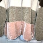 Eliza J ColorBlock Faux Fur Coat Jacket Shearling S Photo 4