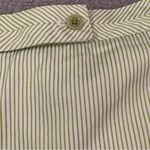 Talbots  Green and White Striped Cuffed and Cropped Pants Size 16 Like New Photo 2