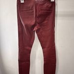 Theory - Burgundy Piped Leather Skinny Pants Size0 Photo 1