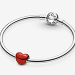 Pandora Metallic Red Heart Charm - Moments Bracelets - Sterling Silver & Enamel Photo 5