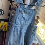 205 collins Distressed denim overall dress Blue Photo 9