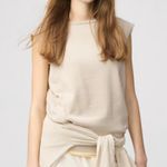 Uniqlo U Sleeveless Crew Neck Cotton Cocoon Sweater Beige Photo 0