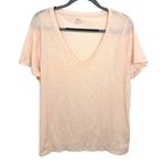 J.Crew Vintage Cotton V Neck T Shirt Women's XL Pale Pink Soft Everyday Basic Photo 0