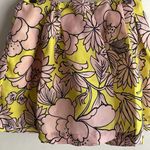 MSGM Floral Pouf Silk Mini Skirt Yellow Size 4 Photo 6