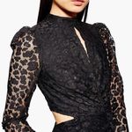 Topshop Black Cut Out Lace Floral Midi Bodycon Dress Photo 2