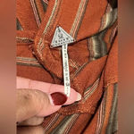 Free People  New Romantics 3/4 Sleeve Burnt Orange Striped Dress Scoop Back Sz Sm Photo 2