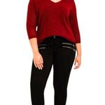 Torrid Pointelle Deep Red Pullover V-Neck Sweater ~ Women's Plus Size 3X (3) Photo 2