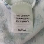 J Jill Cotton Jersey Stretch Knit Pull on Skirt White Blue Fish Size XS Photo 5